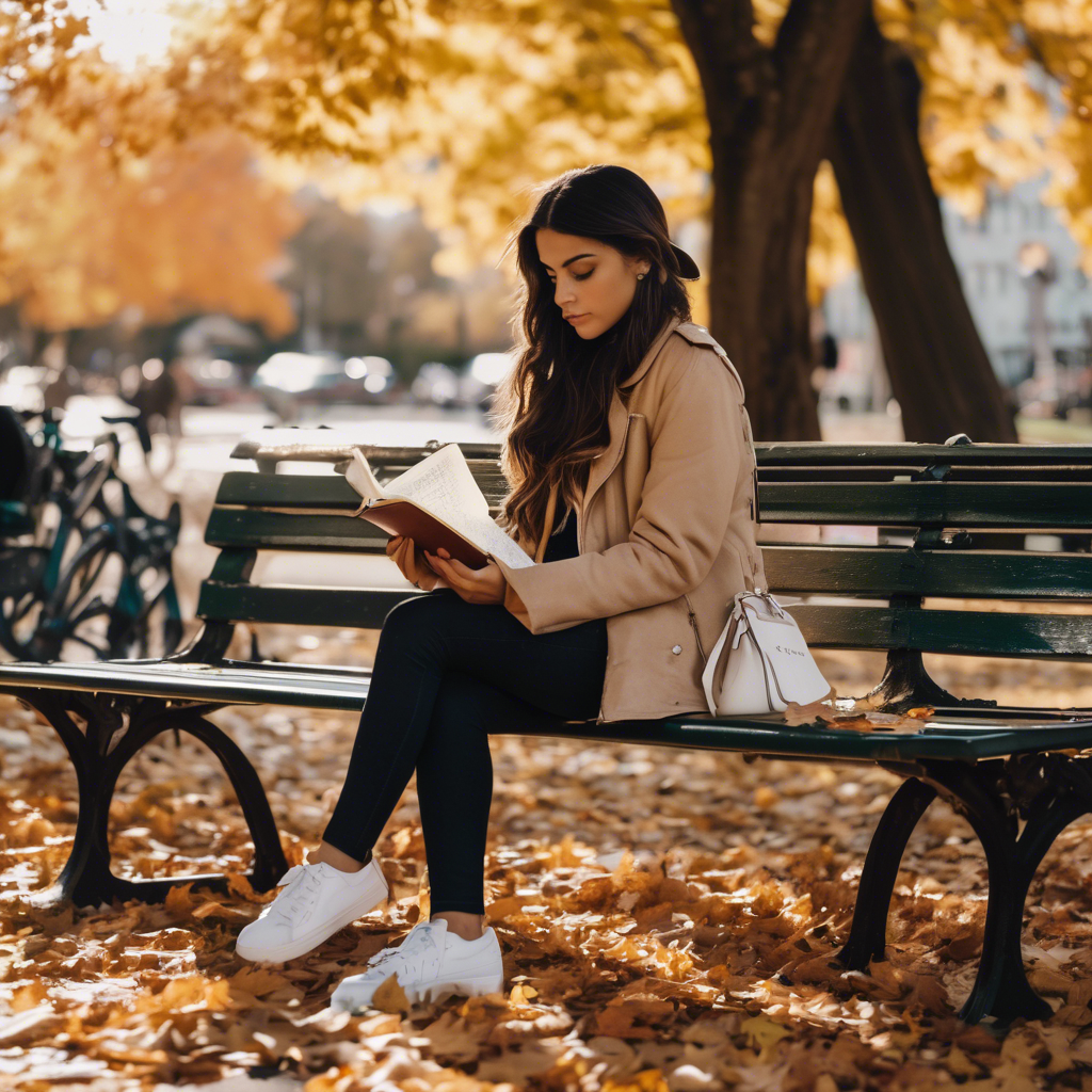 Mujer chilena en un parque reflexionando sobre su vida tras una ruptura.