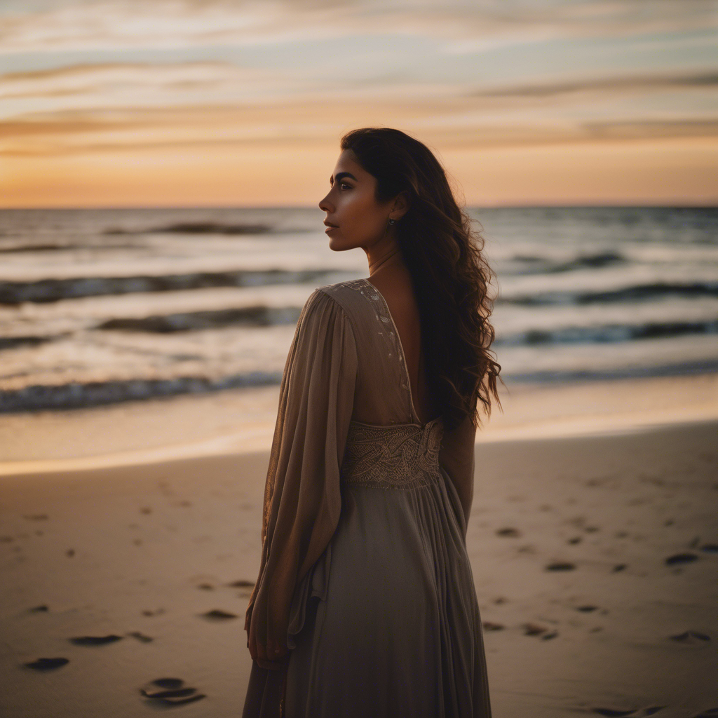 Mujer chilena sonriendo mientras mira al horizonte, simbolizando la superación personal tras un fracaso amoroso.